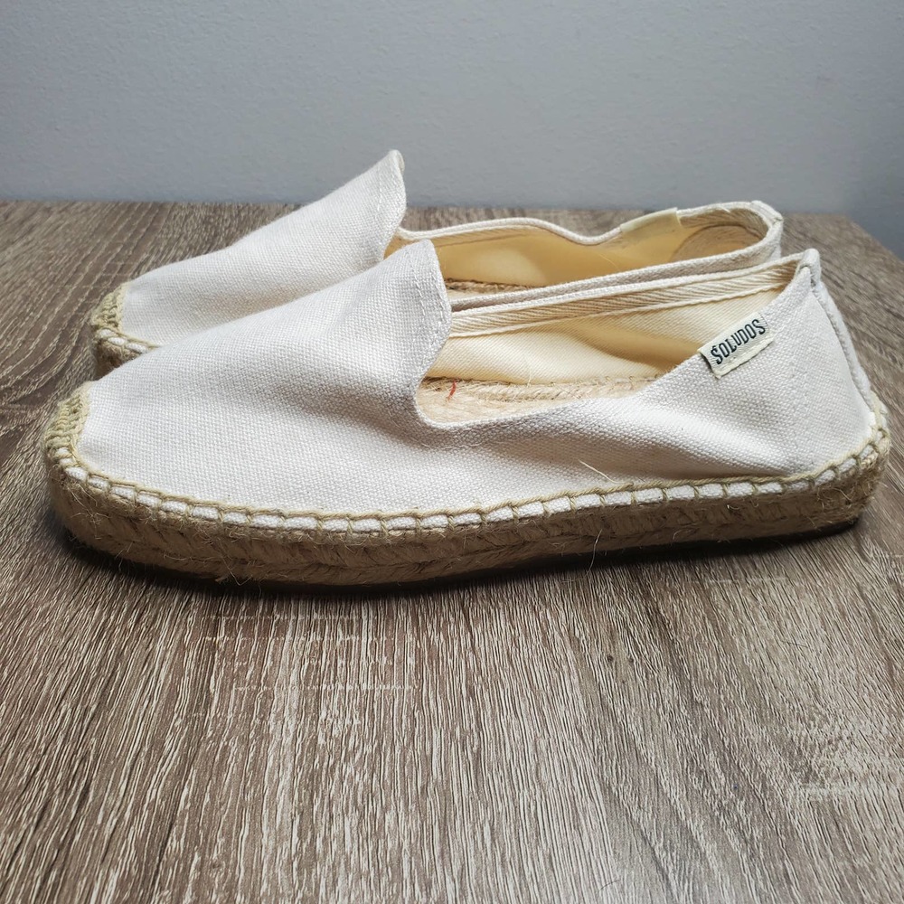 SOLUDOS White Round Toe Slip On Platform Smoker Espadrille Shoes Sz 5.5 - Picture 5 of 10